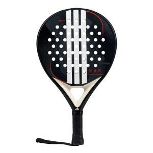 Racheta de padel, Adidas, drive 3-4, neagra cu dungi albe, vedere din fata