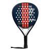 Racheta de padel, Adidas, match 3.4, albastru inchis cu dungi rosii, vedere din fata