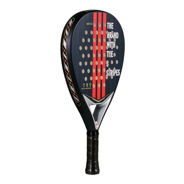 Racheta de padel, Adidas, match 3.4, albastru inchis cu dungi rosii, vedere din lateral