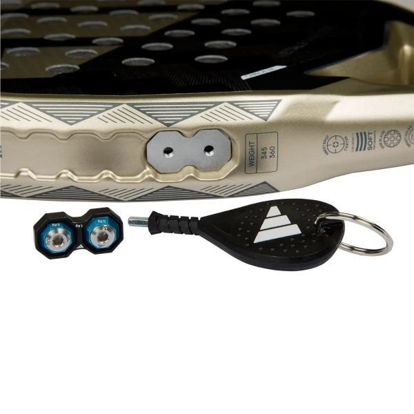 Racheta de padel adidas metalbone ctrl 3.4, negru-auriu metalic, vedere laterala