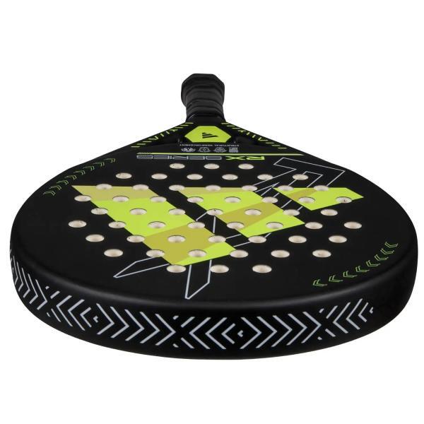 Racheta de padel, Adidas, rx series, negru cu galben electric, vedere de sus