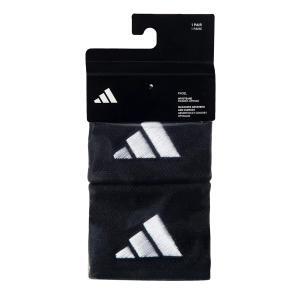 set de doua (2) mansete anti-transpiratie scurte, adidas, negru cu logo alb, vedere din fata