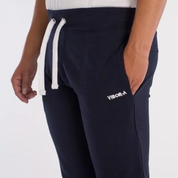 Pantaloni sport sau de padel, lungi, albastru inchis, vibora, vedere din lateral