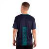 Tricou de padel sau sport, pentru barbati, bleumarin cu verde, Vibora, vedere din spate, logo vertical