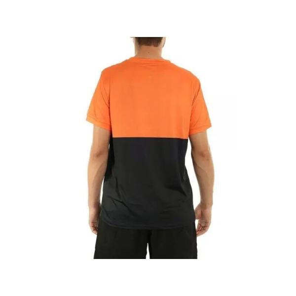 Tricou de padel sau sport, pentru barbati, negru cu portocaliu, Vibora, vedere din spate