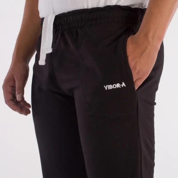 Pantaloni sport sau de padel, lungi, negri, vibora, vedere din lateral