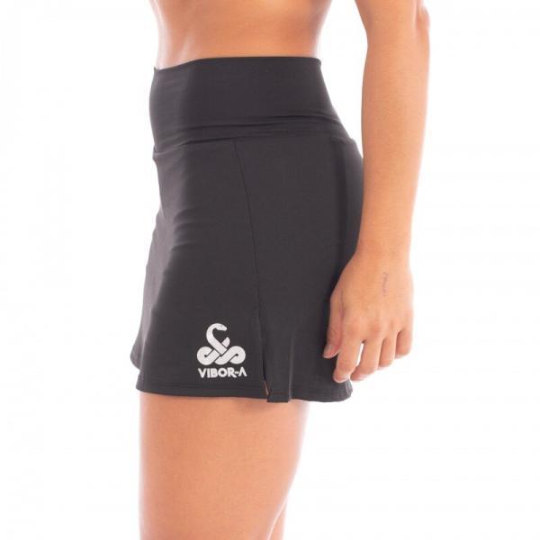 Fusta de padel cu pantalon, dama, vibora, neagra, vedere laterala
