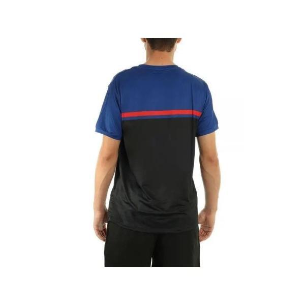 Tricou de padel sau sport, pentru barbati, negru cu albastru, Vibora, vedere din spate