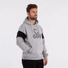 Hanorac de sport sau padel, barbati, gri deschis-negru, , logo vibora anaconda pe piept