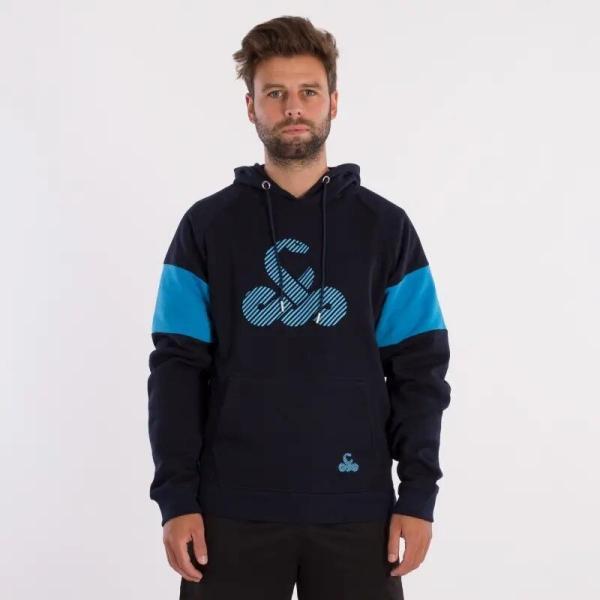 Hanorac de sport sau padel, barbati, albastru inchis-bleu, logo pe piept vibora anaconda, vedere din fata
