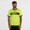 Tricou de padel sau sport, pentru barbati, galben electric cu negru, Vibora, vedere din fata, logo central